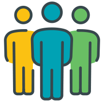 three stick figures icon