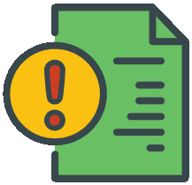 document with caution sign icon