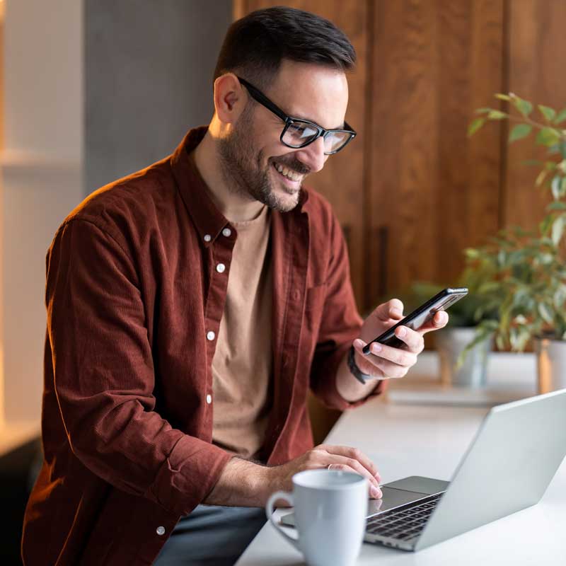Man using a smartphone