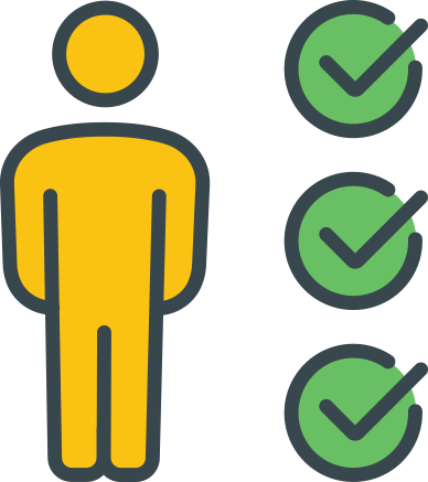 person with check marks icon