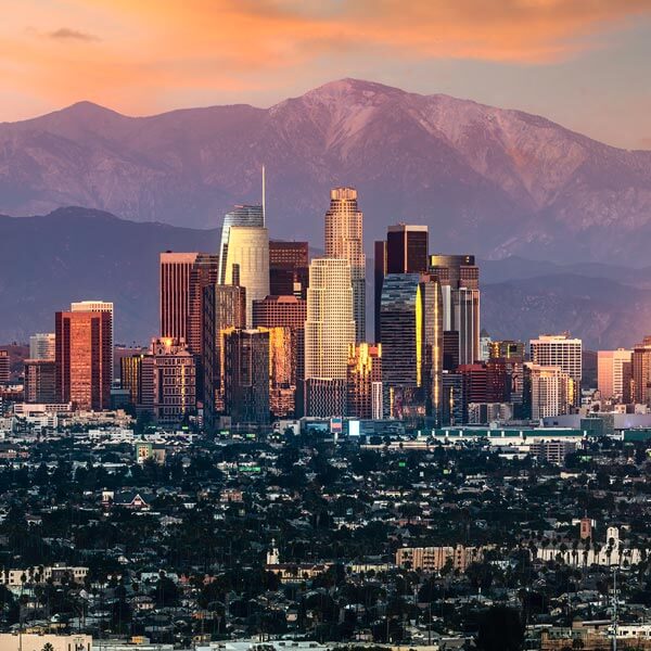 The city skyline of Los Angeles