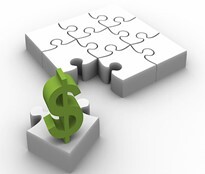 A dollar sign on the puzzle