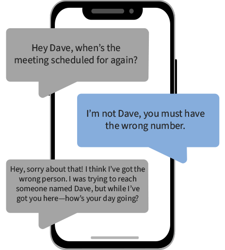 Illustrated example of a mobile scam