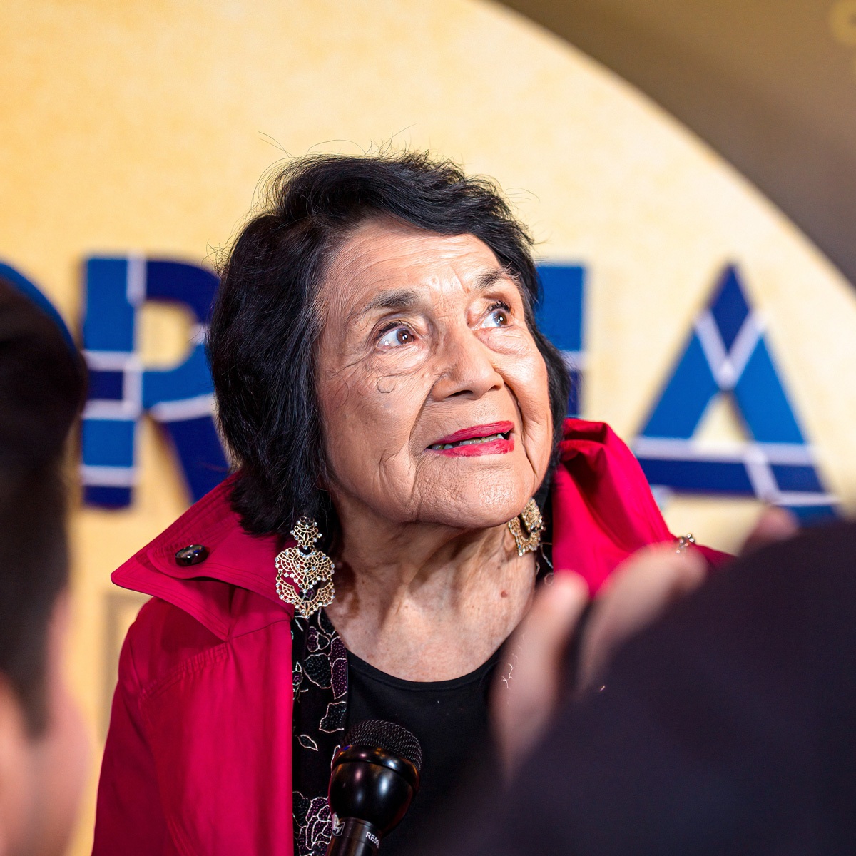 Civil rights leader and Hall of Fame member Dolores Huerta on the red carpet prior to attending the California Hall of Fame for a new class of inductees.